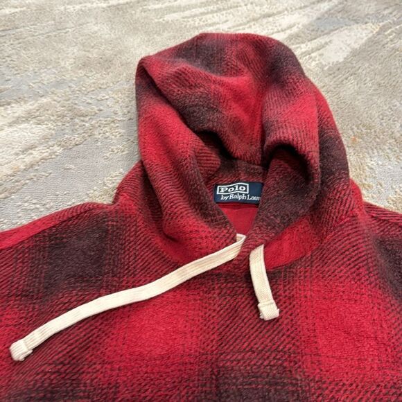 Polo Ralph Lauren Country Plaid Brushed-Back Fleece Hoodie size L in EUC - Picture 4 of 9